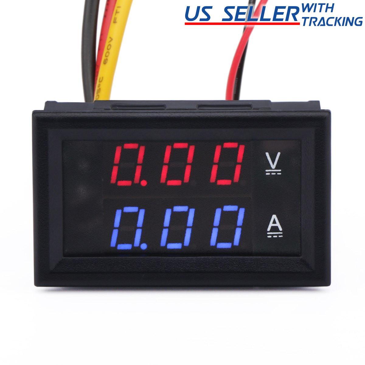 DC 100V 10A Voltmeter Ammeter LED Dual Volt Amp Meter Voltage Current Tester