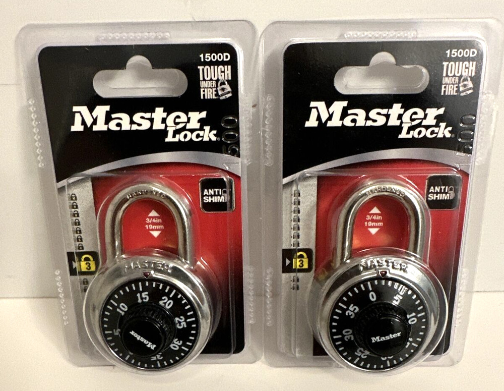 Master Lock 1500D 2 Pack 1 7/8" Combination Dial Padlock