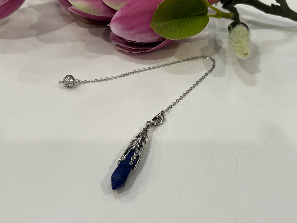 Blessed Lapis lazuli Pendulum , Divination Rod, Yes and No