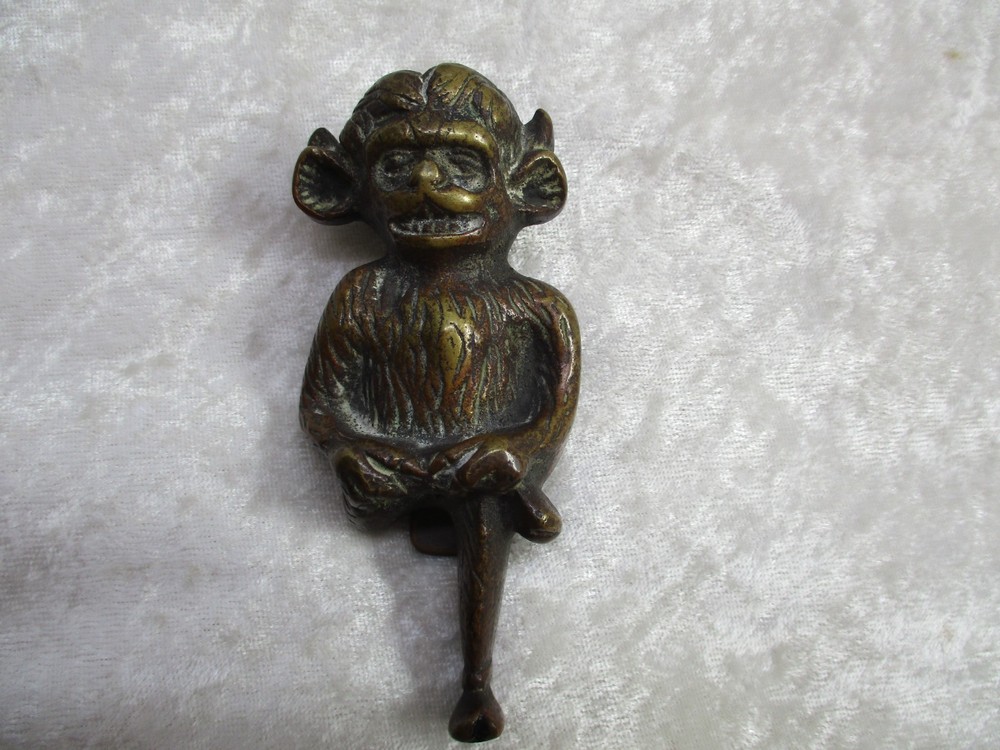Antique Complete Bronze Lincoln Imp/Devil Door Knocker