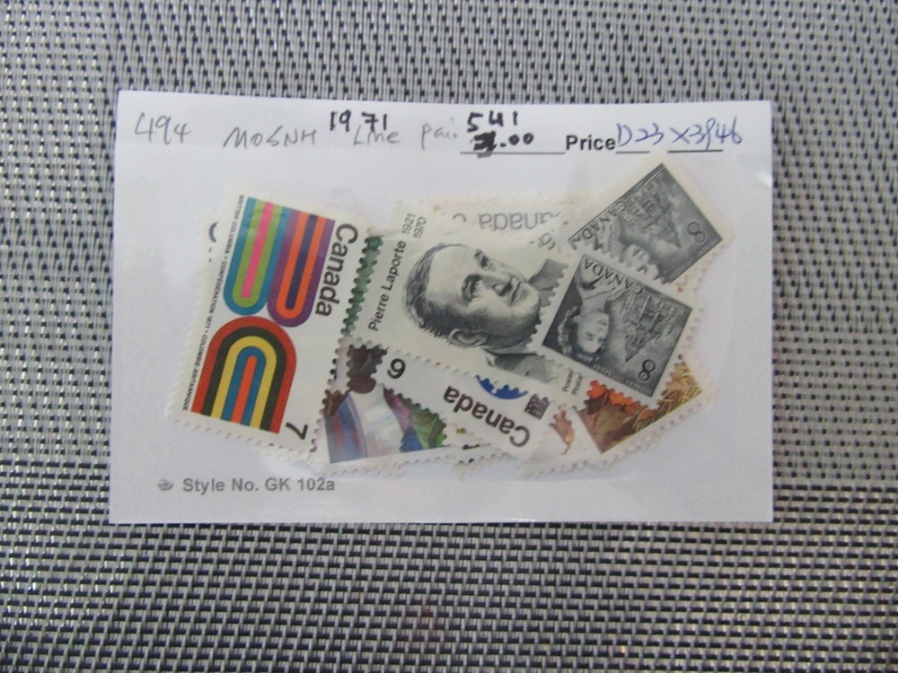Canada Stamps, 1971 Set collection, 20 different Mint NH