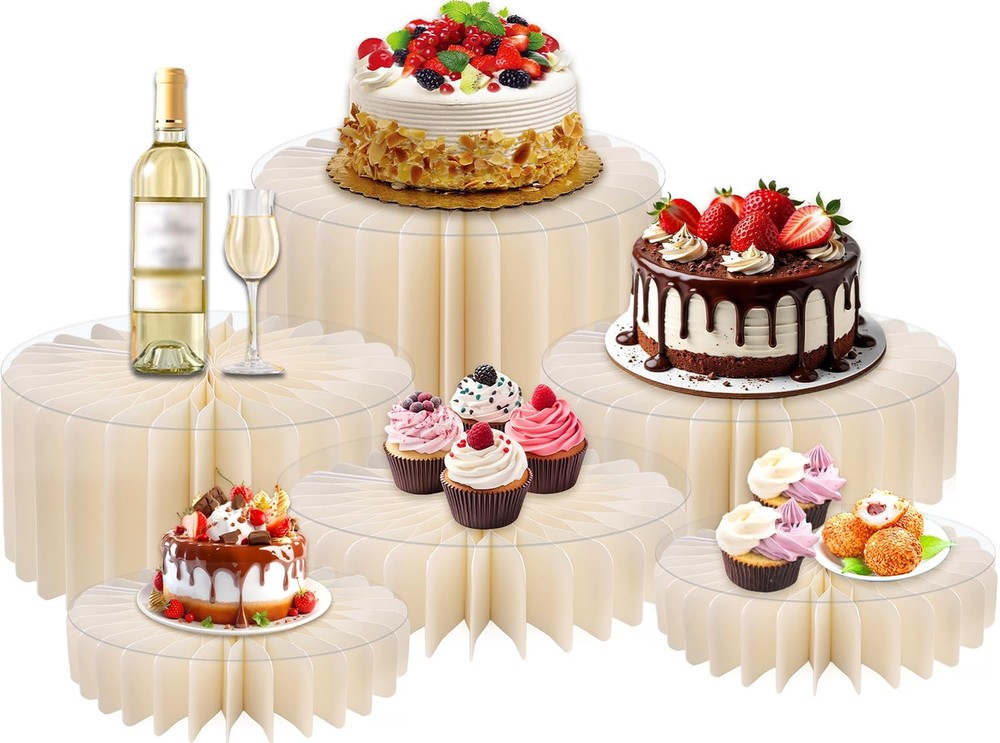 6 Pack Buffet Risers, Acrylic Food Display Risers for Buffet Table, Cardboard...
