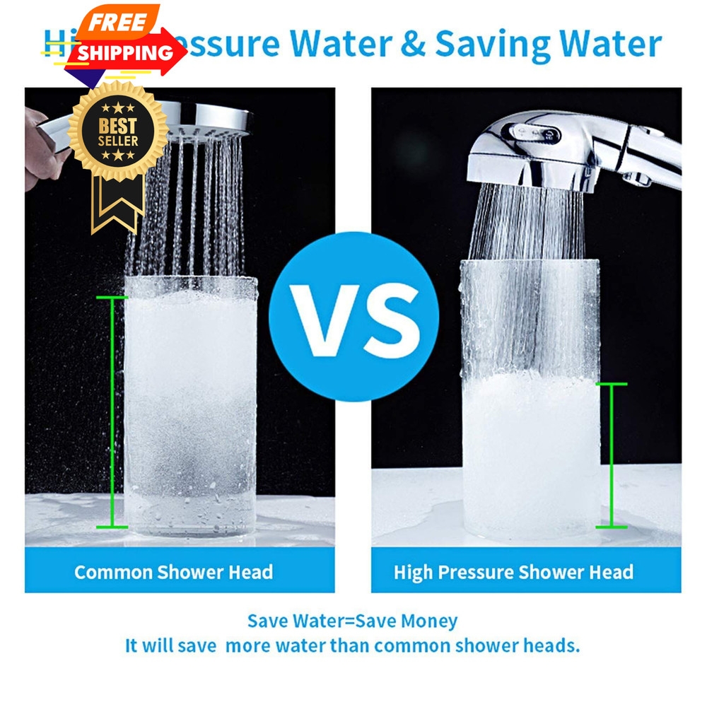 KAIYING Chrome High Pressure Handheld Shower Head Combo,