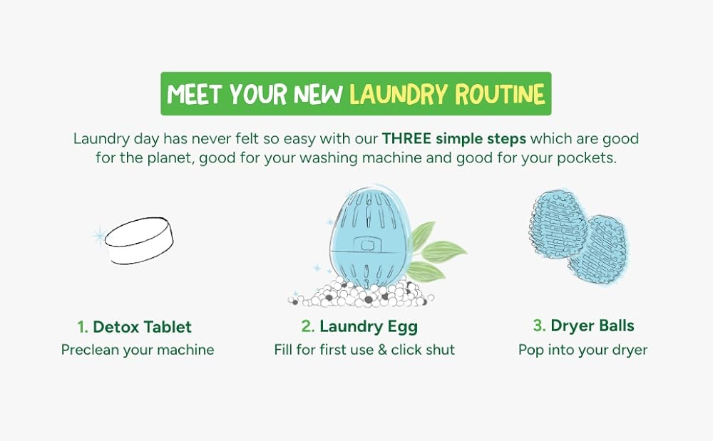 Laundry Egg | Deternt and Fabric Conditer Replacement | Non
