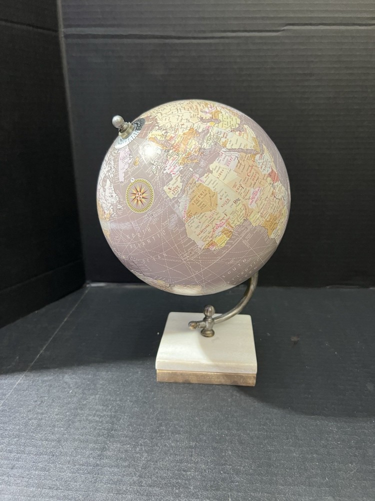 Vintage Style Desktop Globe with Marble Base