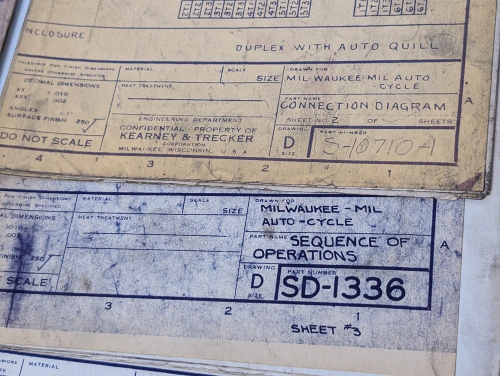 Asstd Reference Materials for Kearney & Trecker TF-17 Vertical Milling Machine