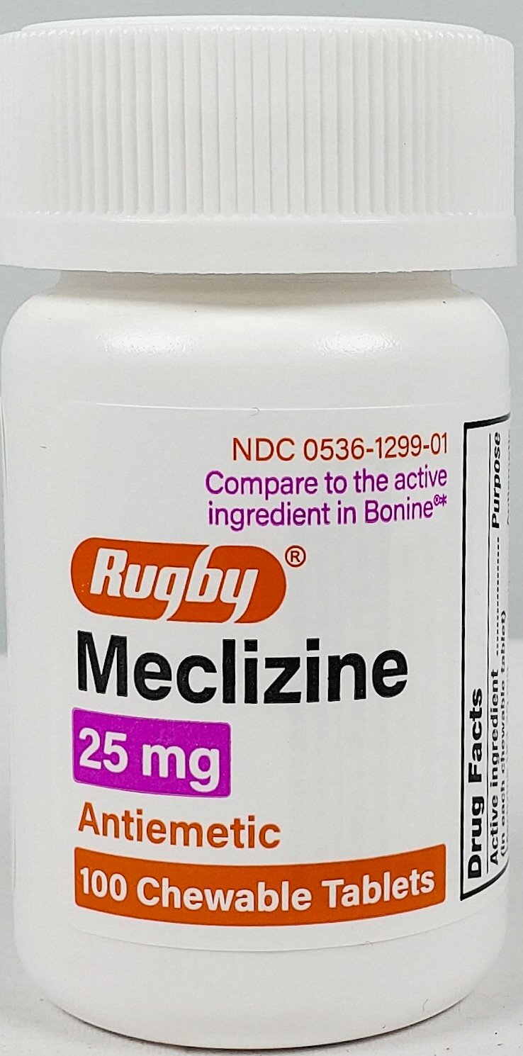 Meclizine 25mg Anti Nausea Vertigo Travel Sickness 100ct -Expiration 08-2024