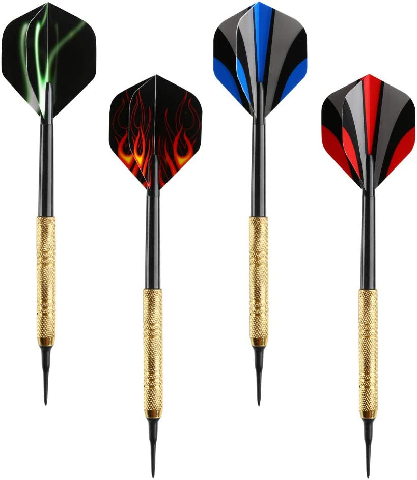 12 Pcs Soft Tip Darts Set, 14G Darts with 36 Black 2BA Replacement Tips