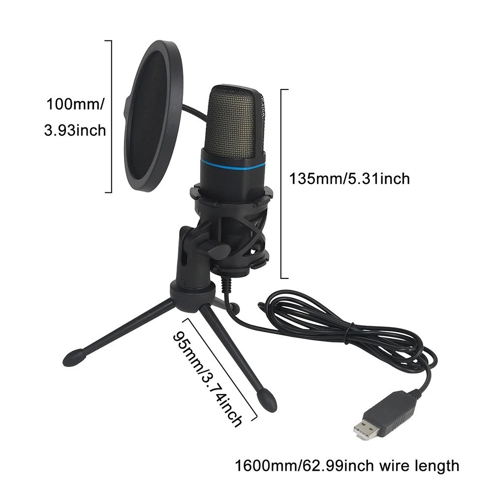 Gaming Microphone USB Computer Microphone for PC Mac PS4/5 Condenser Podcast RGB