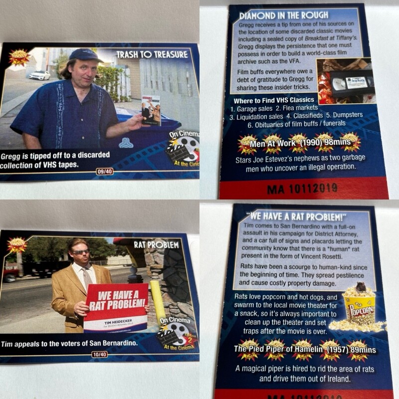 On Cinema at the Cinema Second Edition 2 Trading Cards You Pick 'Em