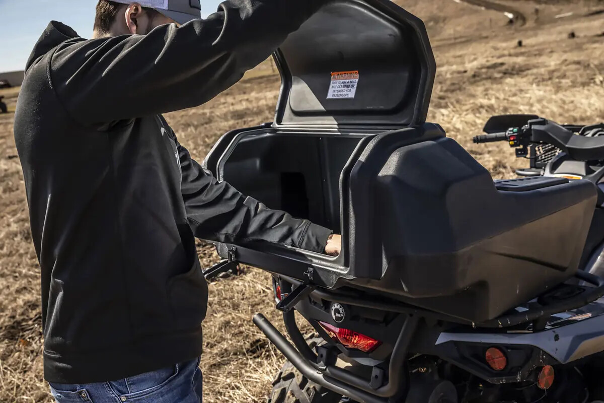 Kolpin ATV Rear Passenger Seat Cargo Storage Helmet Trunk Box Luggage Lounger