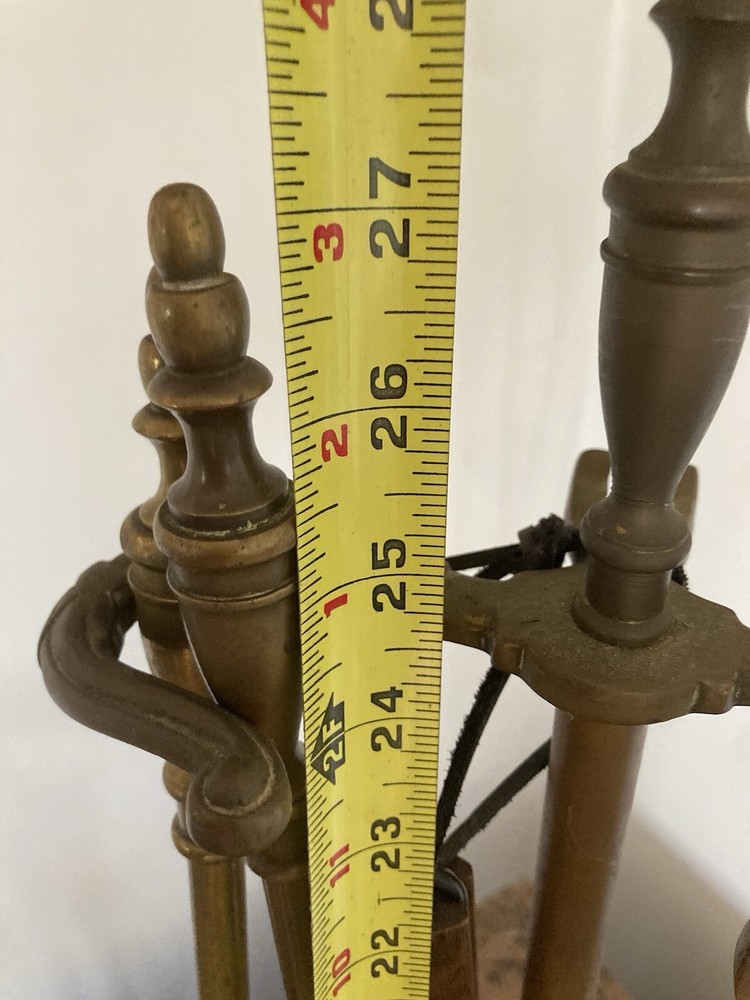 Vintage Brass Fireplace Tools 27 Inch