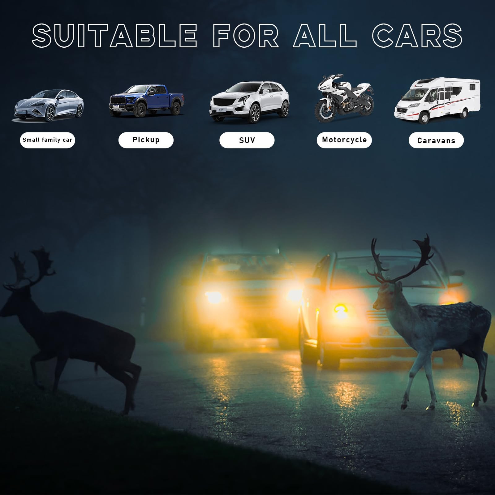 8 Pcs Deer Deer Whistles Warning Whistle for Cars, Motorcycles, Trucks, RVs- NEW