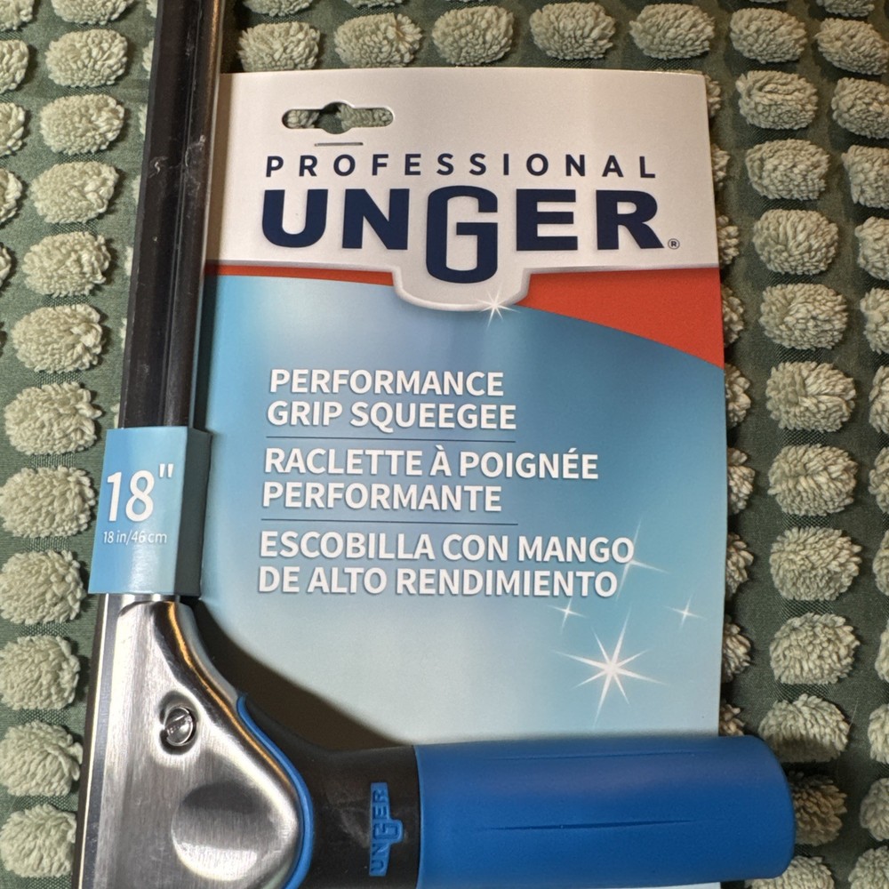 Unger Professional Performance Grip Squeegee 18" Cleans Large Windows NEW 960140