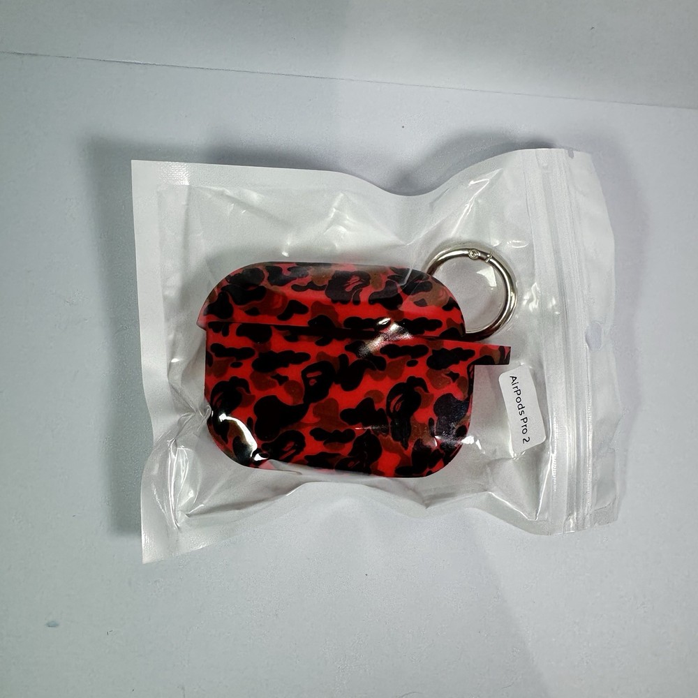 Bathing Ape ABC Red Camo AirPods Pro / Pro Gen 2 Case - Shockproof Protective