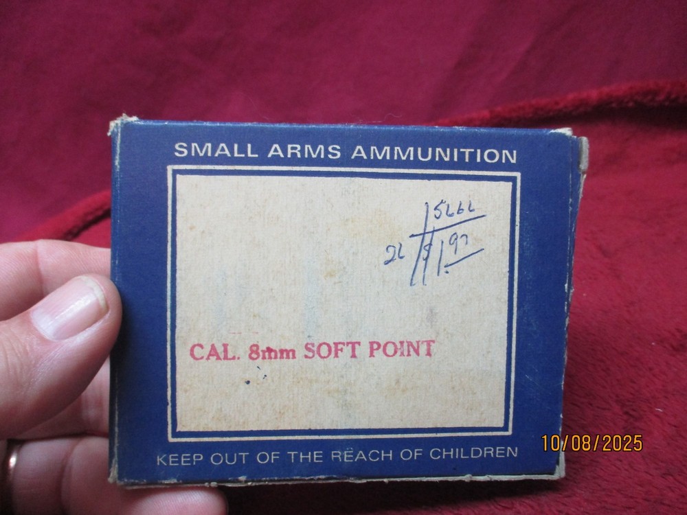 Vintage Interarms, 8mm Soft Point, Ammo Box, (Empty), No Insert