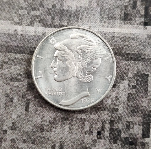 1928 S Mercury Dime Low production in the first year As shown in the figure