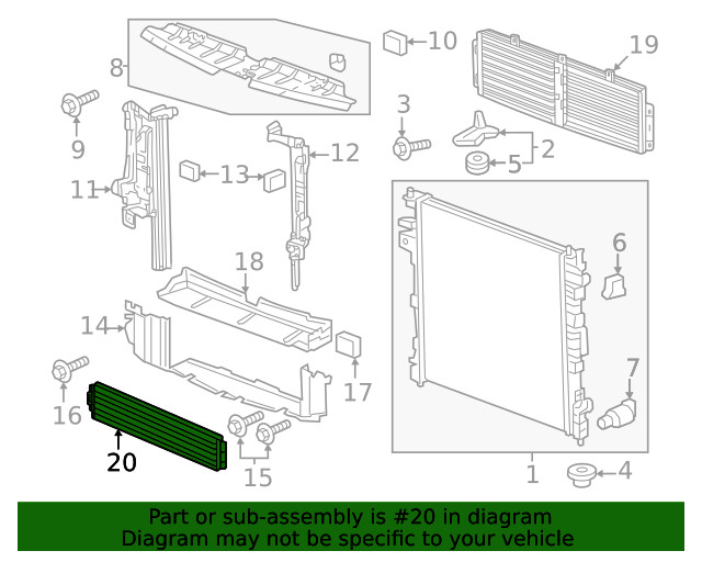 Genuine GM Radiator Shutter Assembly 84938013