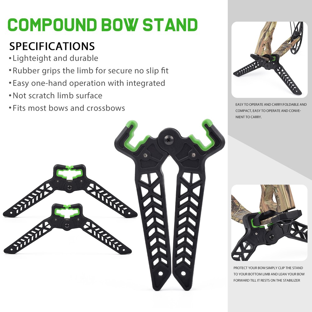 Compound Bow Stand Holder Bracket Kick Rack Archery Support Shoot Target Hunting