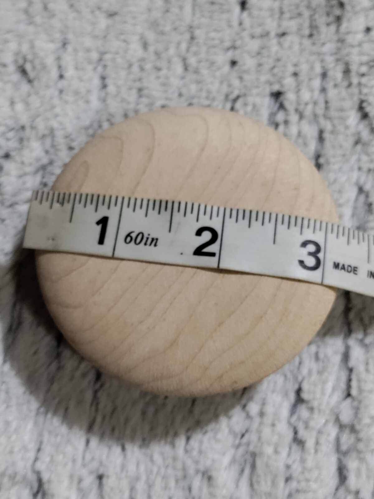 2 WADDELL 3" ROUND UNFINISHED MAPLE WOOD CABINET / DRAWER KNOBS, NO.921 VINTAGE