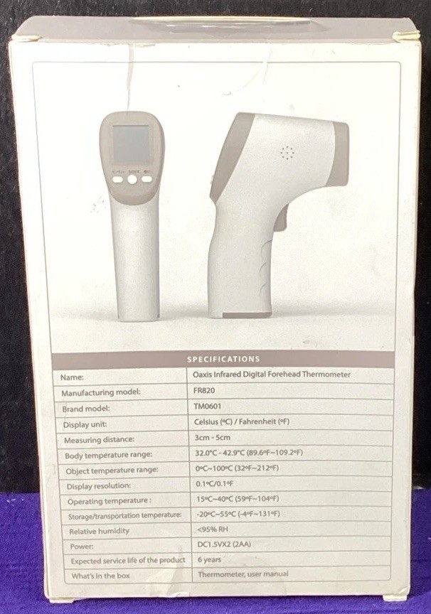 Oaxis Infrared Digital Forehead Thermometer NEW