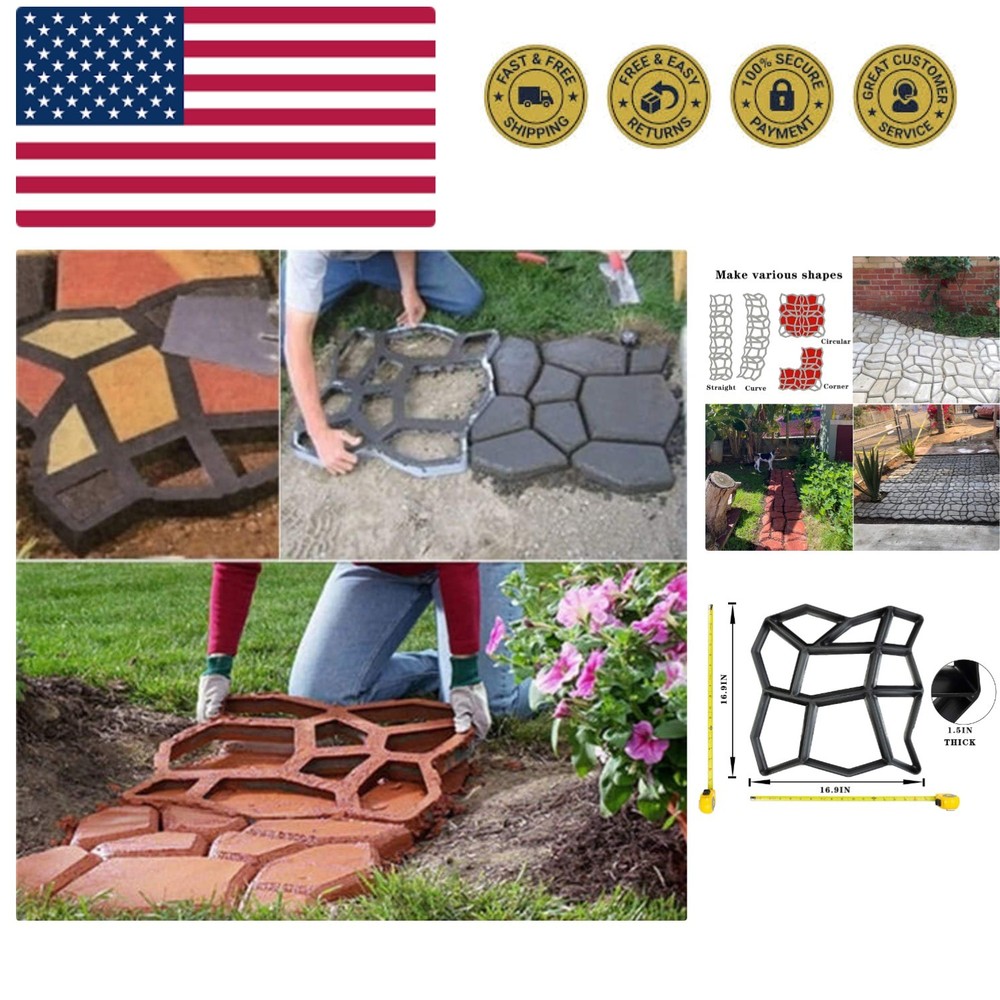 Walk Maker, Pathmate Stone Moldings Paving Pavement Concrete Molds Stepping S...