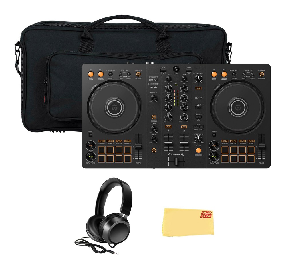 Pioneer DJ DDJ FLX4 2-Channel DJ Controller - Black w/Gator Case