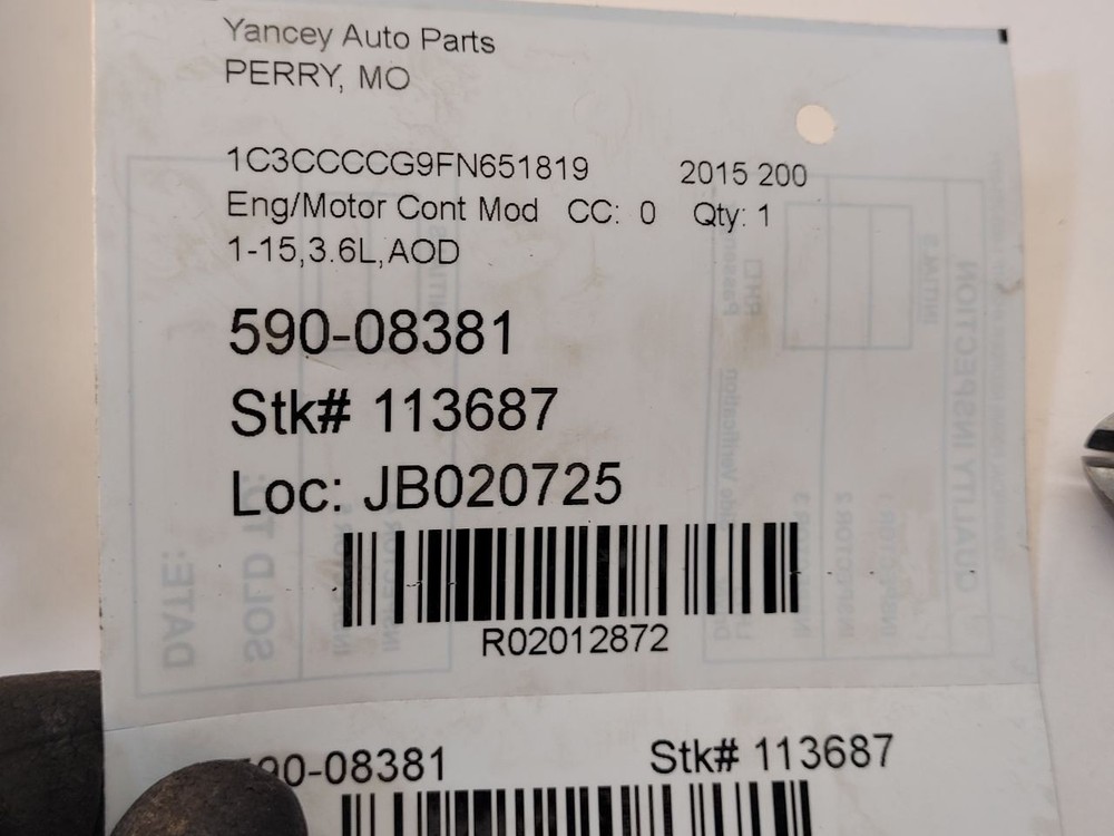 2015 CHRYSLER 200 Engine ECM Electronic Control Module 3.6L 5150925AB