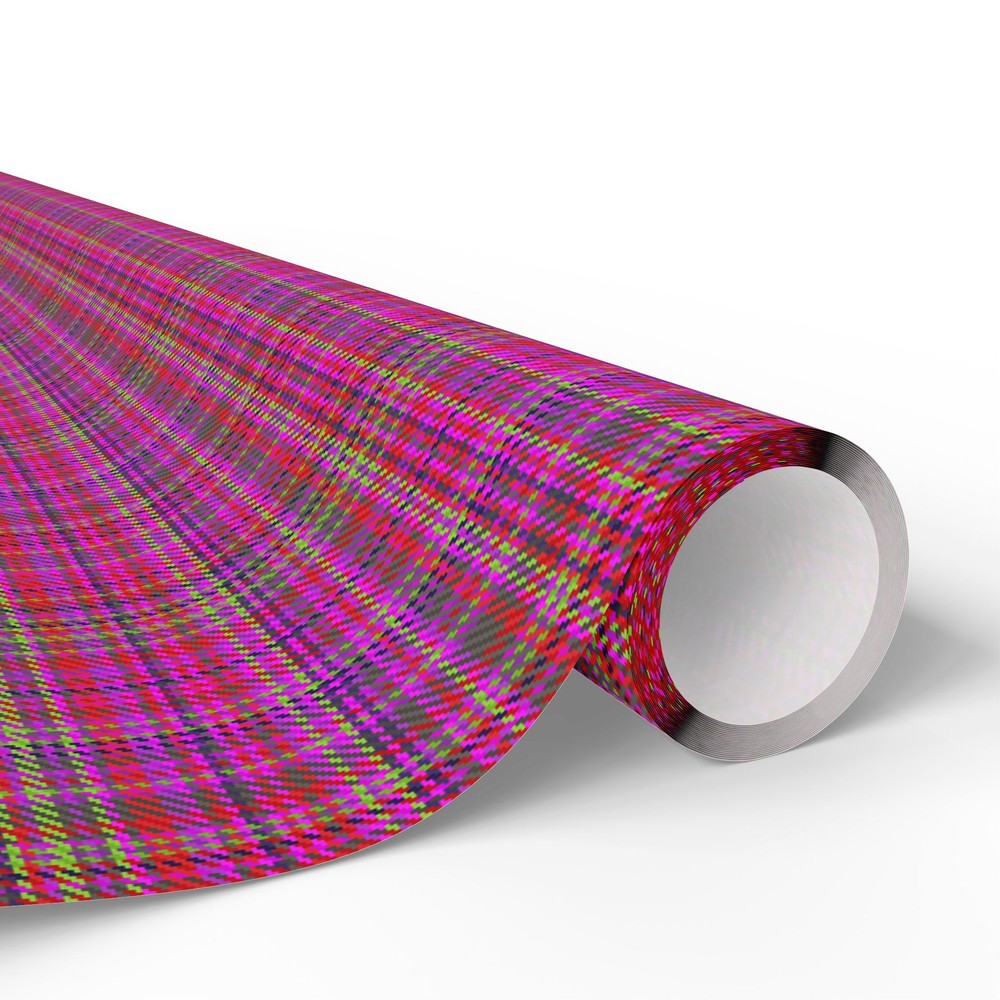 Pink Plaid Wrapping Paper | Bright Check Pattern Holiday Wrap