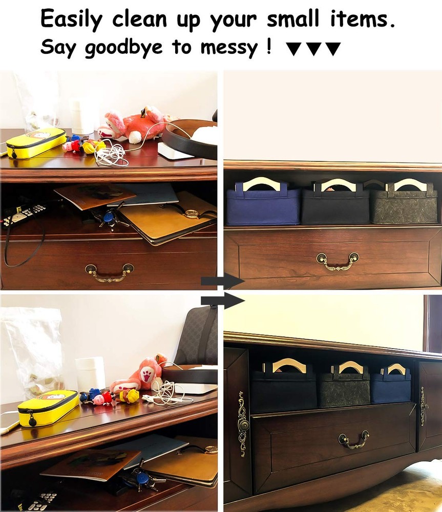 Rectangle Storage Baskets Navy Blue Storage Baskets Soft Decorative Nursery B...