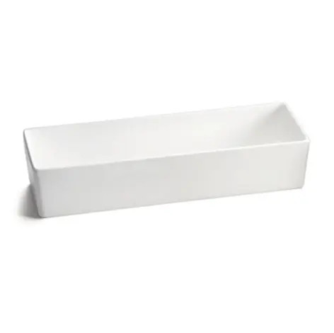 TableCraft CW4018W Cold Holding 3.5 qt. White Aluminum Rectangular Bowl