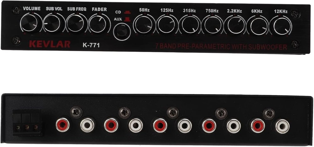 7 Band Car Audio Graphic Equalizer, Variable Gain Adjustment High Level Input...