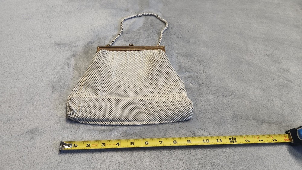 Whiting & Davis Cream Mesh Purse
