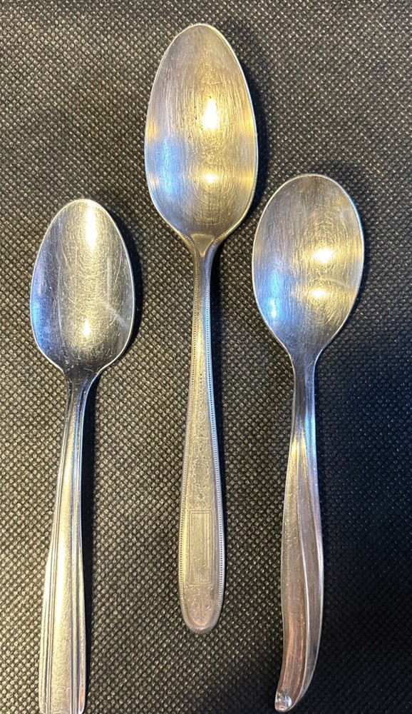 3pc Antique Silver Sooons, Oneida, Community & International