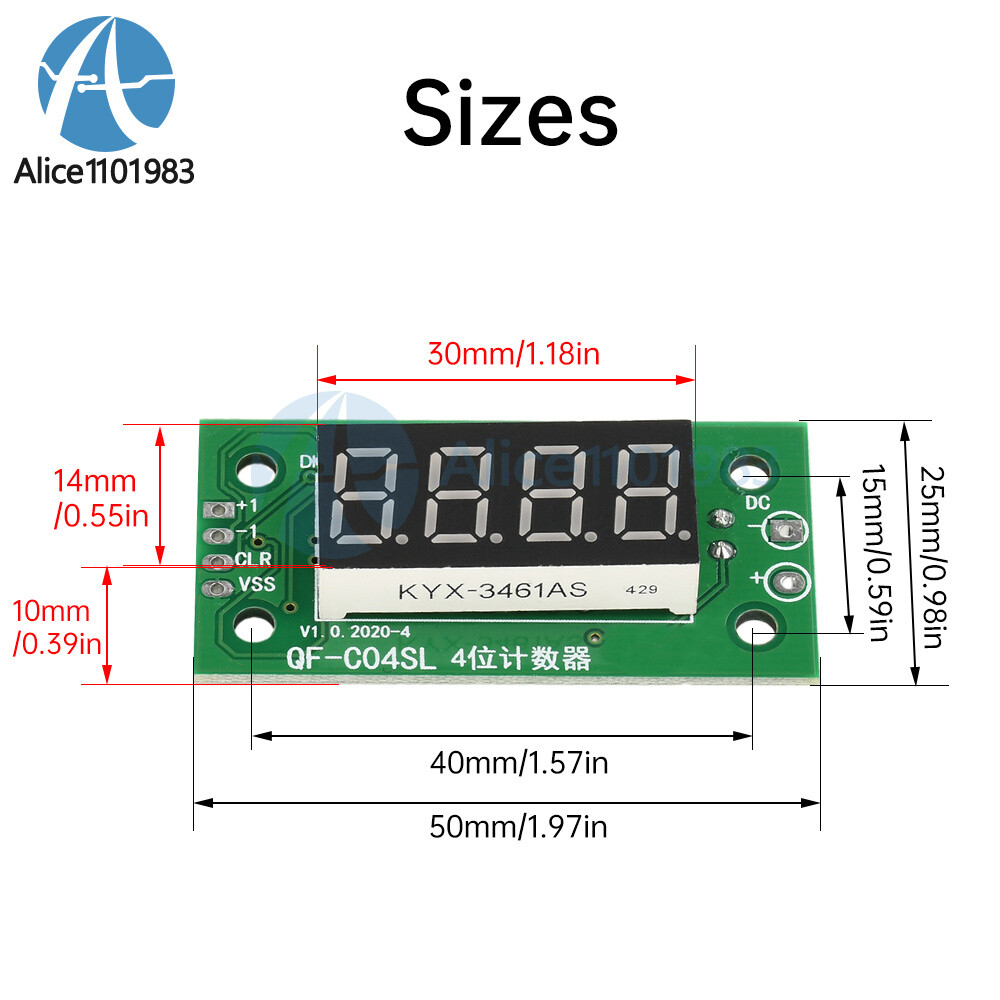 DC4-40V 0-9999 Electronic Digital Counter Module With Power Cut Memory Function