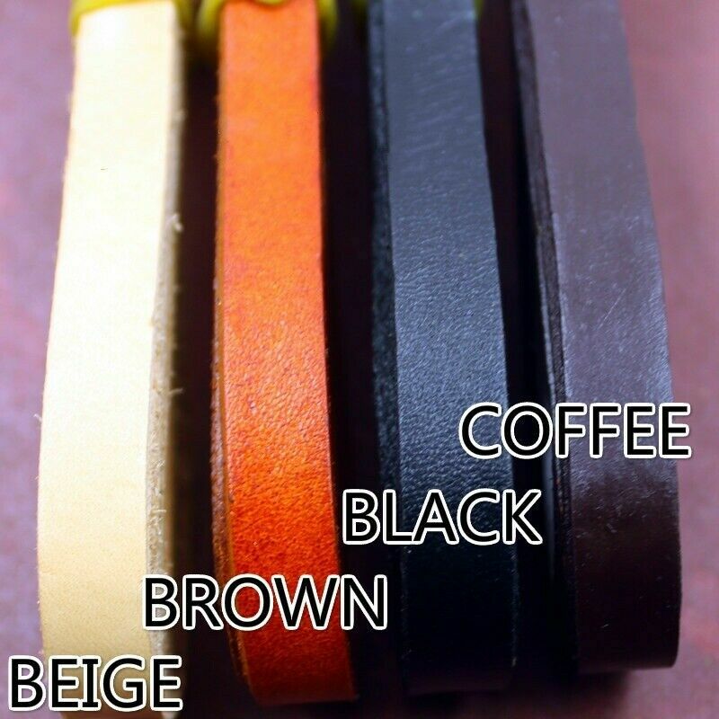 Real Genuine Leather Flat Cord Strap Rope String DIY Craft Bracelet Fabric Trims