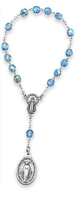 Immaculate Conception Chaplet, 7", w/ Laminated Prayer Card, Instructions