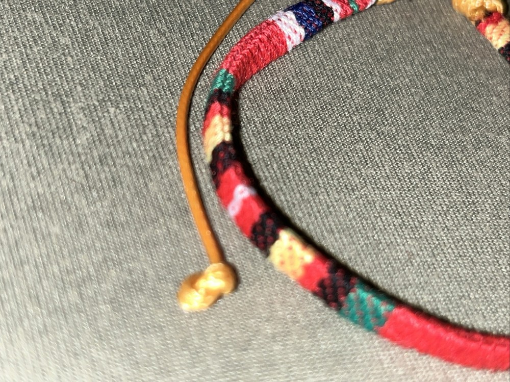 NEW BOHO BRAID THREAD FRIENDSHIP BRACELET ADJUSTABLE THICKER ORANGE
