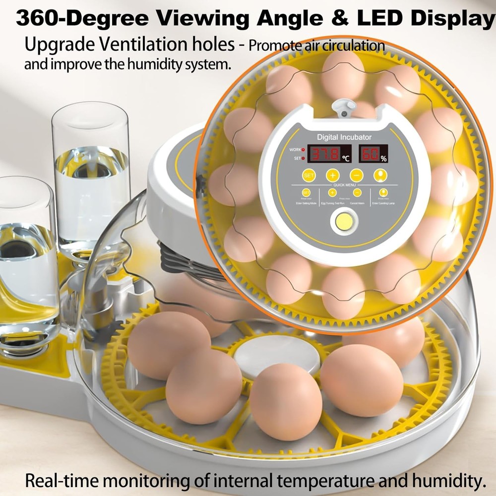 Egg Incubators for Hatching Eggs, 8/30 Chicken Egg Incubator with Automatic E...