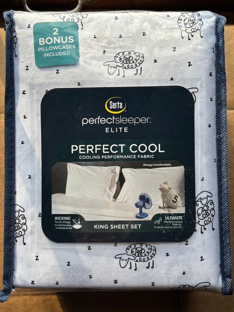 6-pc Serta PerfectSleeper Sleeping Sheep King Size Sheet Set (extra pillowcases)