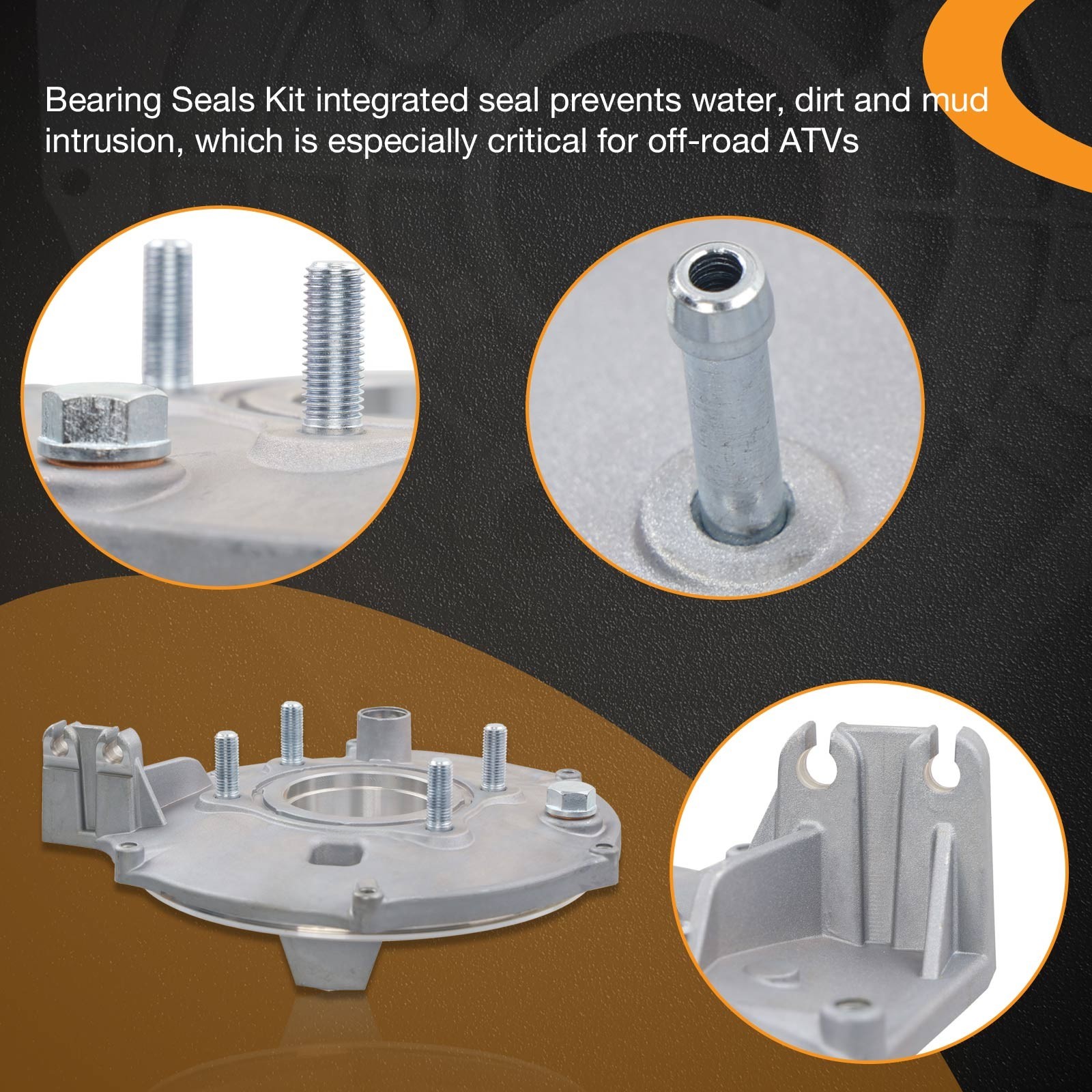 Rear Brake Backing Plate W/Bearing Seals Kit for Honda Fourtrax 300 TRX300 300FW