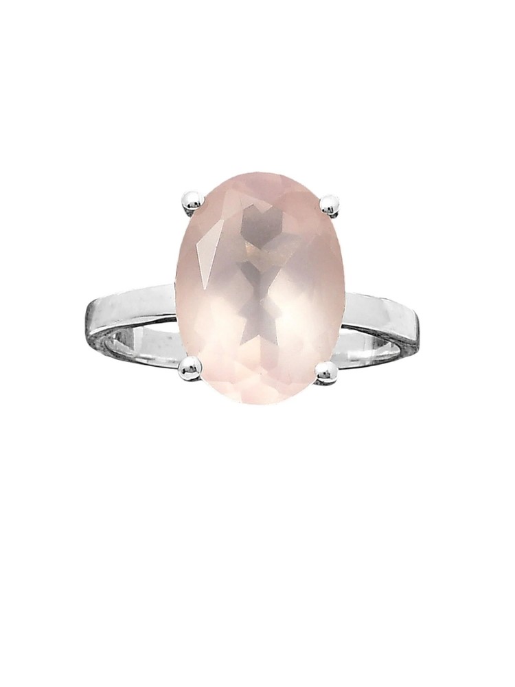 Rose Quartz Solid 925 Sterling Silver Ring 7.5
