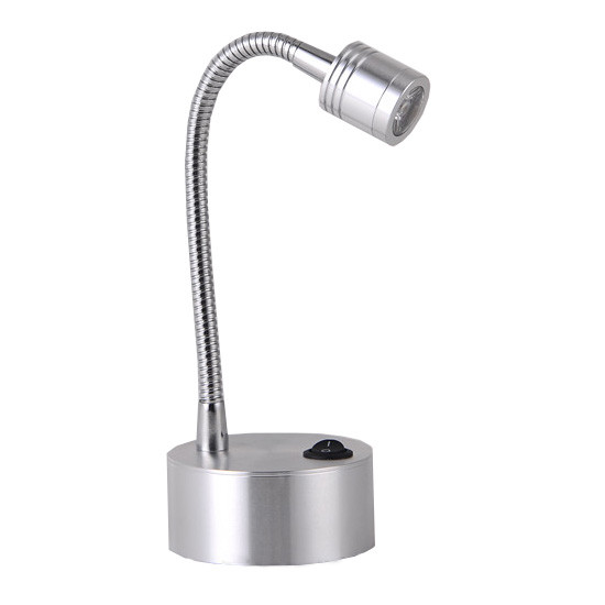 Flexible Pipe 3W LED Picture Light Battery-Powered Desk Lamp Button Display Case