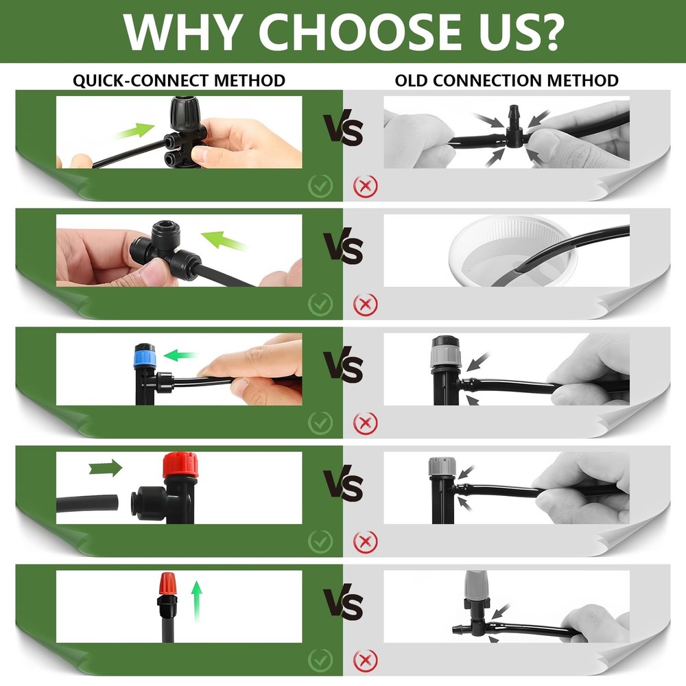 230FT Automatic Watering System for Outdoor Plants, Quick-Connect Garden Drip...