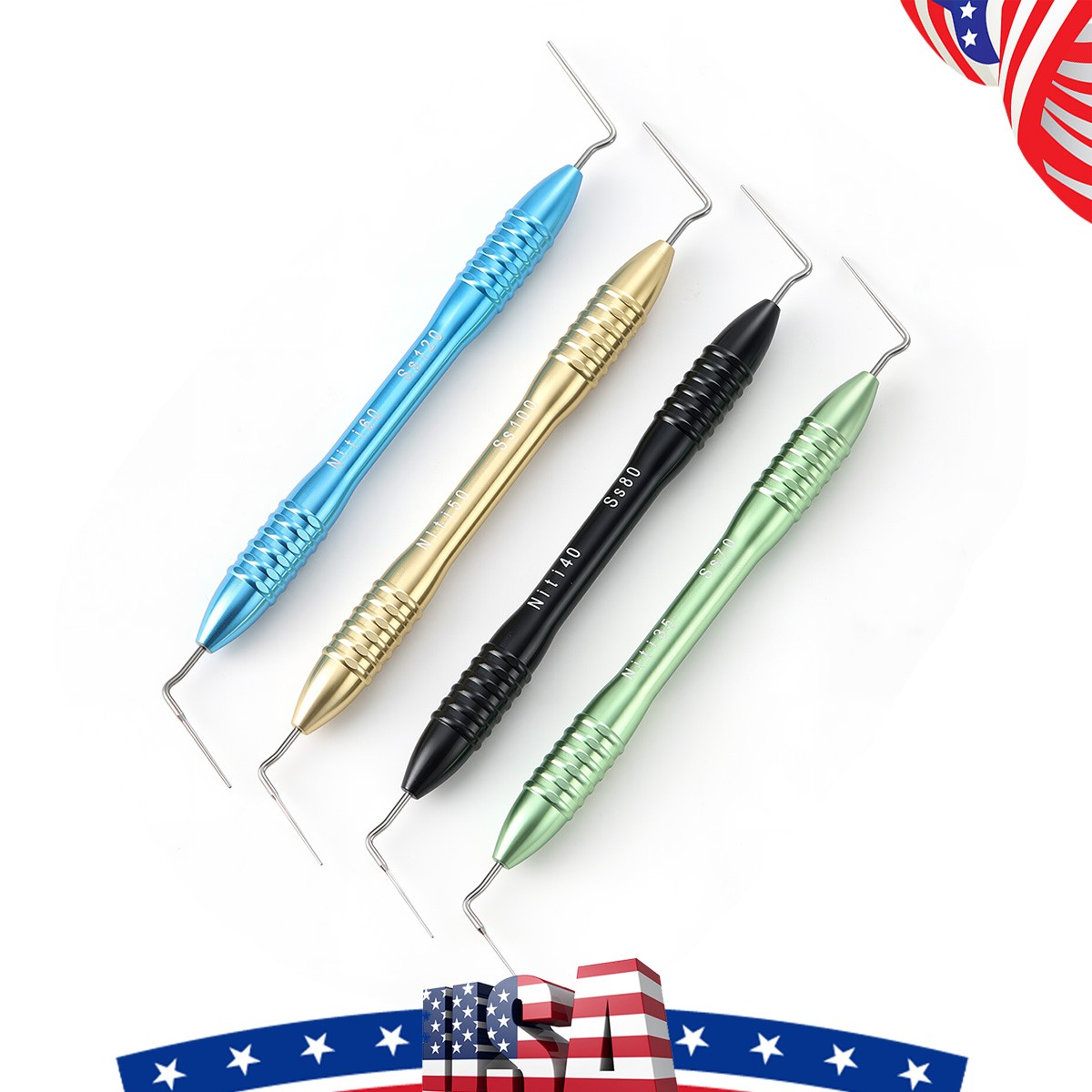 Dental Endo Use Condenser/Warm Gutta Percha Tips NITI Stainless Hand Plugger Set