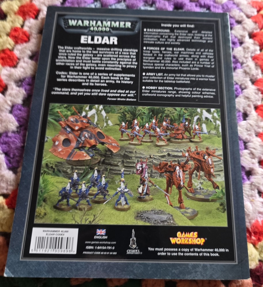 Warhammer 40k Eldar Codex softcover book