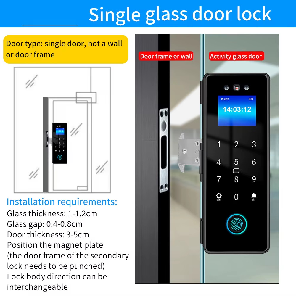 3D Face Recognition Smart Lock Tuya APP WIFI Infrared Sensor Biometric Electroni
