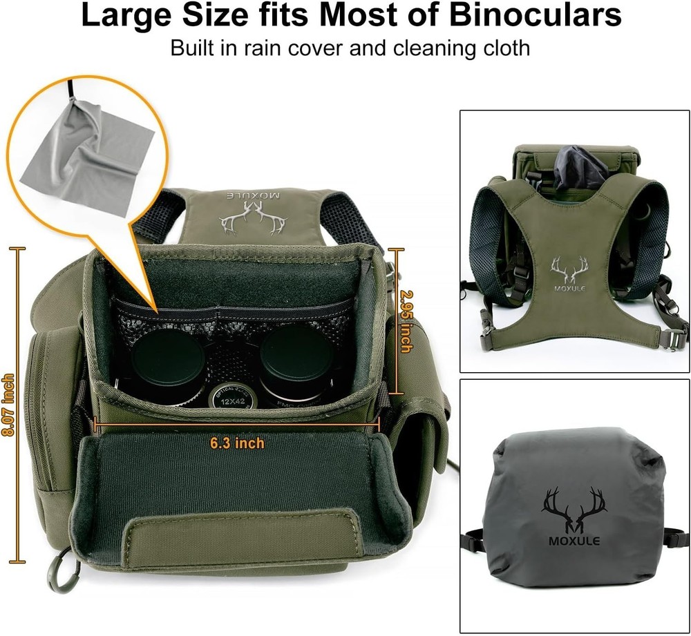Binocular Harness Chest Pack: Bino Case with Rangefinder Pocket, Multi Pockets