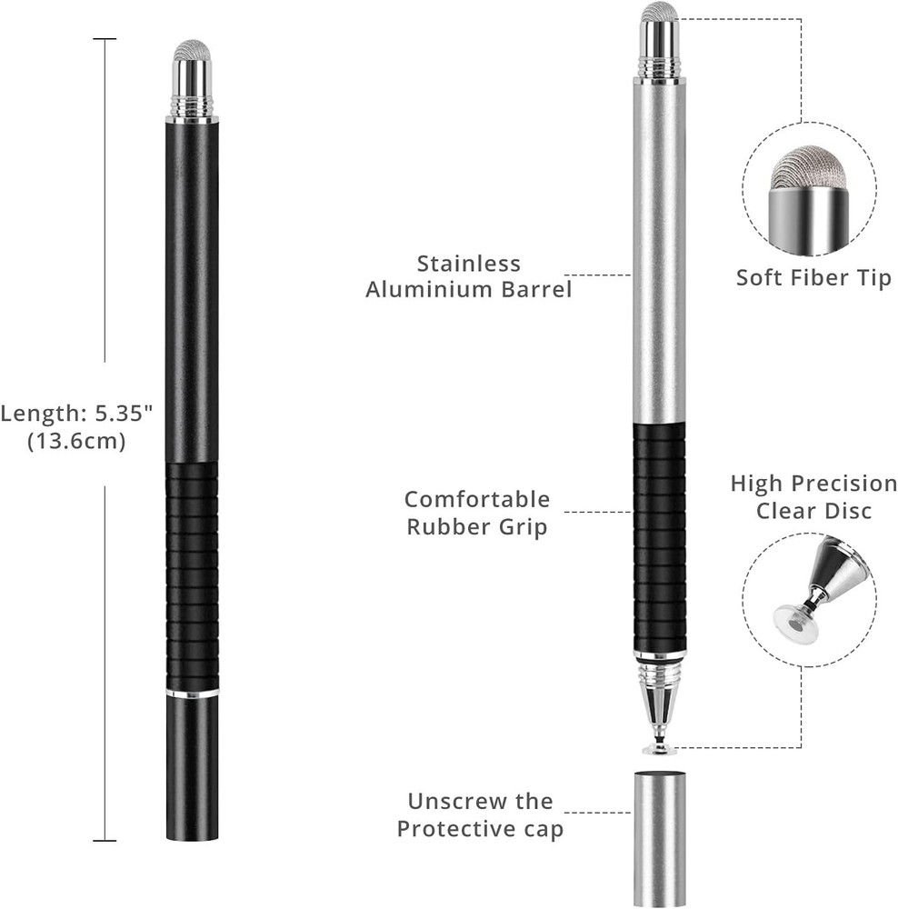 4-Pack Capacitive Stylus Pens for Precision Touch on All Screens - Universal Use