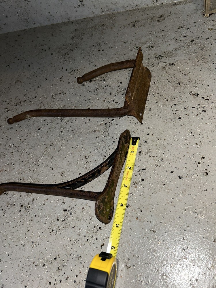 2 Vintage Cast Iron Coat Tack Harness 8”/10” Single/Double Hooks!